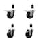 Service Caster 3.5'' Soft Rubber Swivel 1-1/2'' Expanding Stem Caster Set 2 Total Lock Brakes, 4PK SCC-EXTTL20S3514-SRS-2-S-2-112 - alternate 1